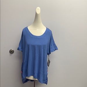 Women's Plus Size Mixed Media Short Sleeve T-Shirt